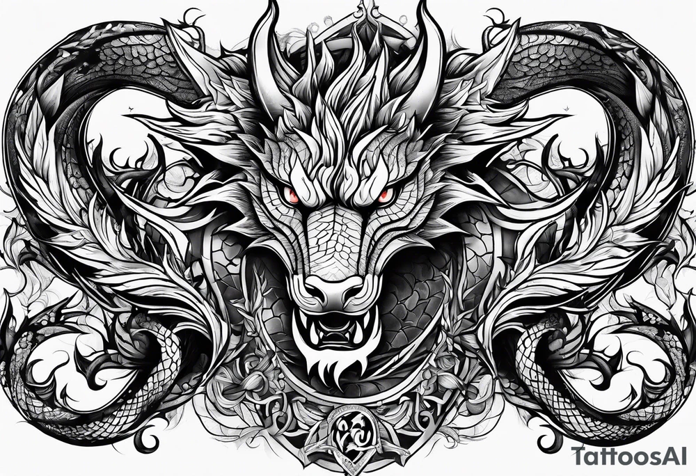 roaring dragons tattoo idea