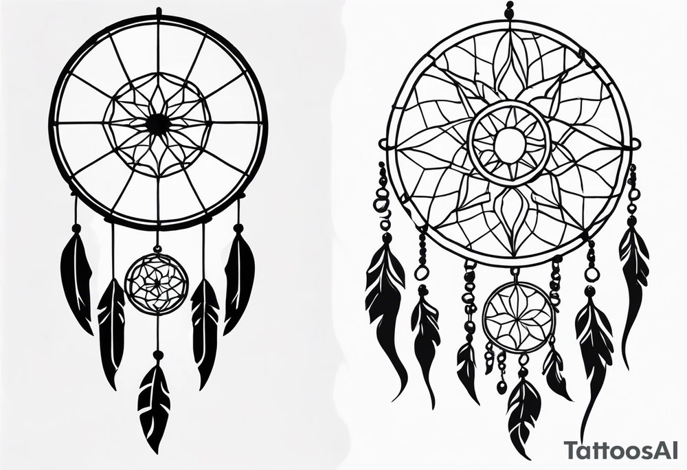 dream catcher long tattoo idea