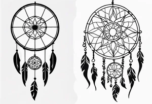 dream catcher long tattoo idea