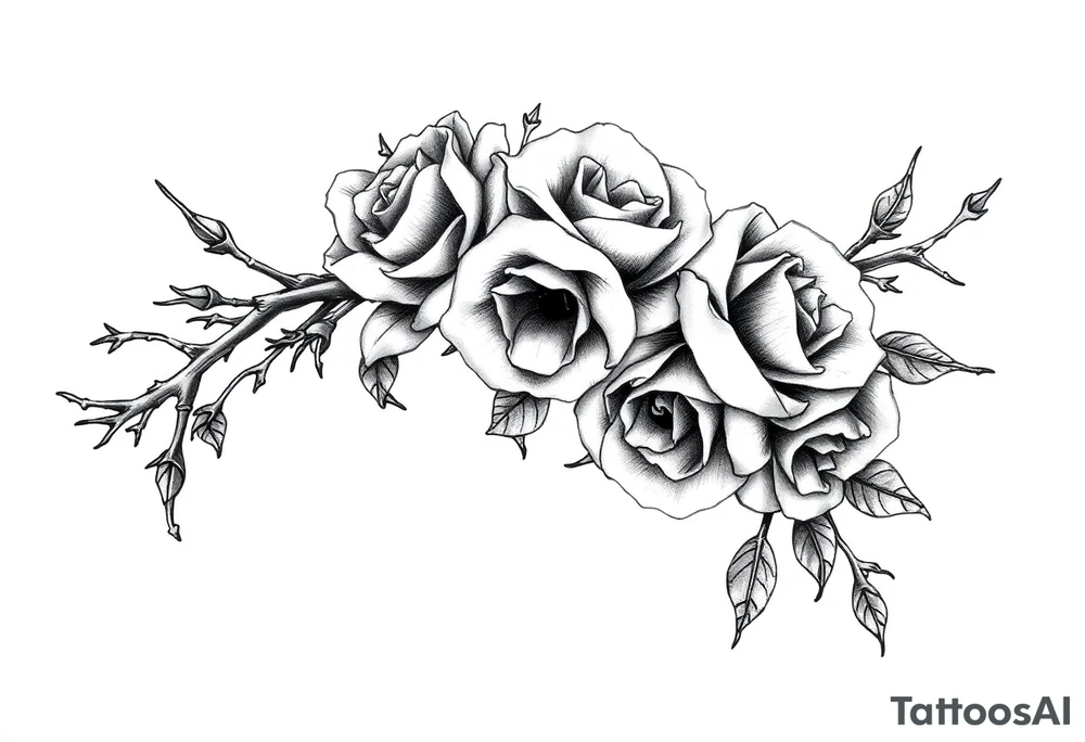 Thorns with roses on the wrist tattoo idea