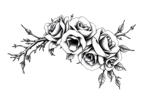 Thorns with roses on the wrist tattoo idea
