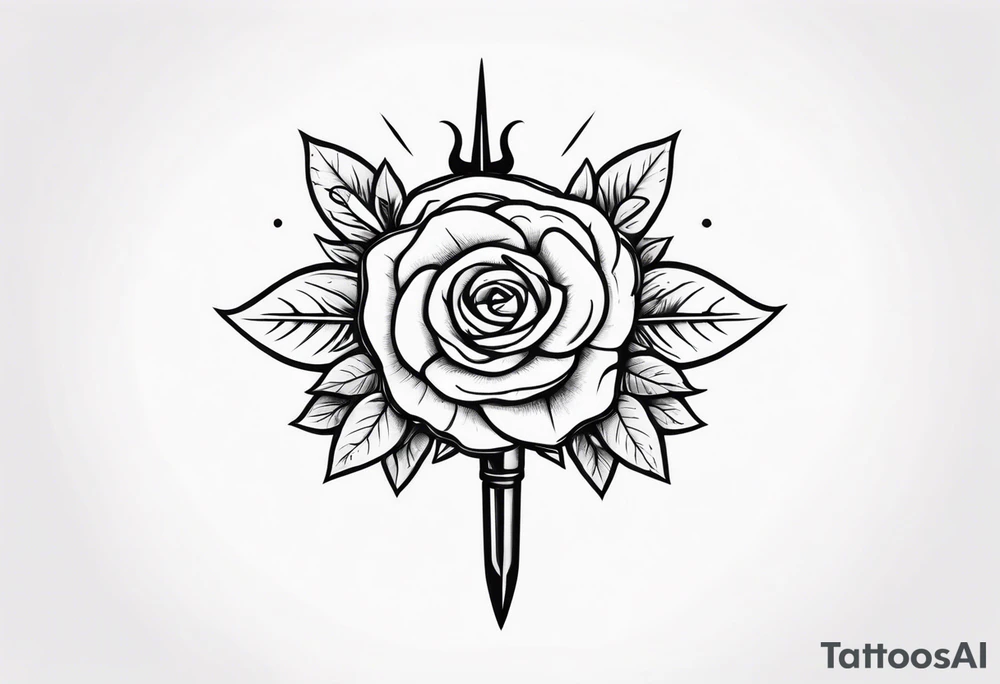 Sun rose and dagger tattoo idea