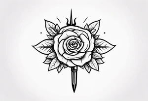 Sun rose and dagger tattoo idea