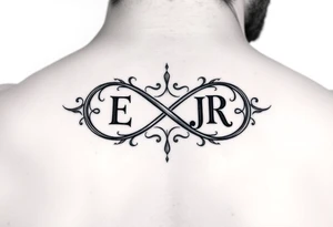 Unique infinity sign with INITIALS  ECD   AND CJR INCORPORATED INTO IT tattoo idea