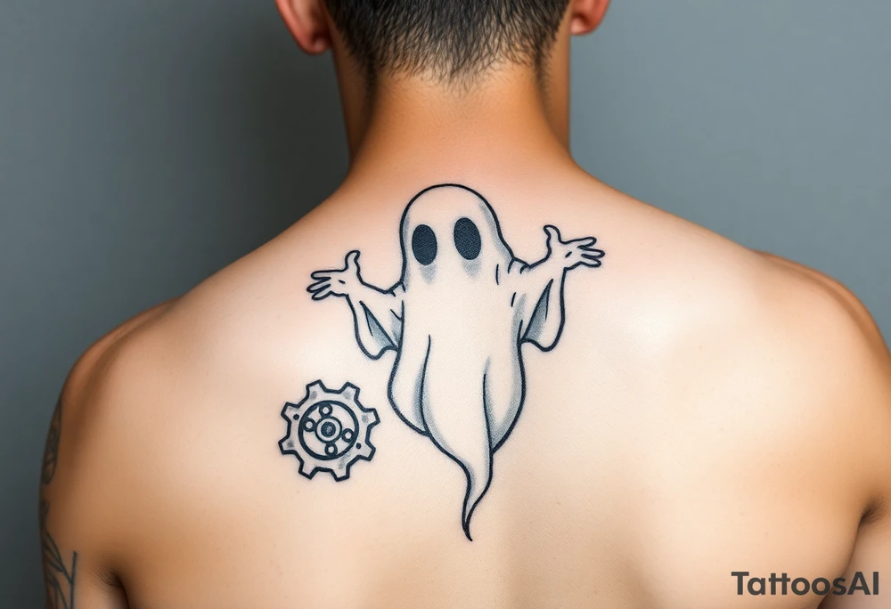 Cute ghost mechanic tattoo idea