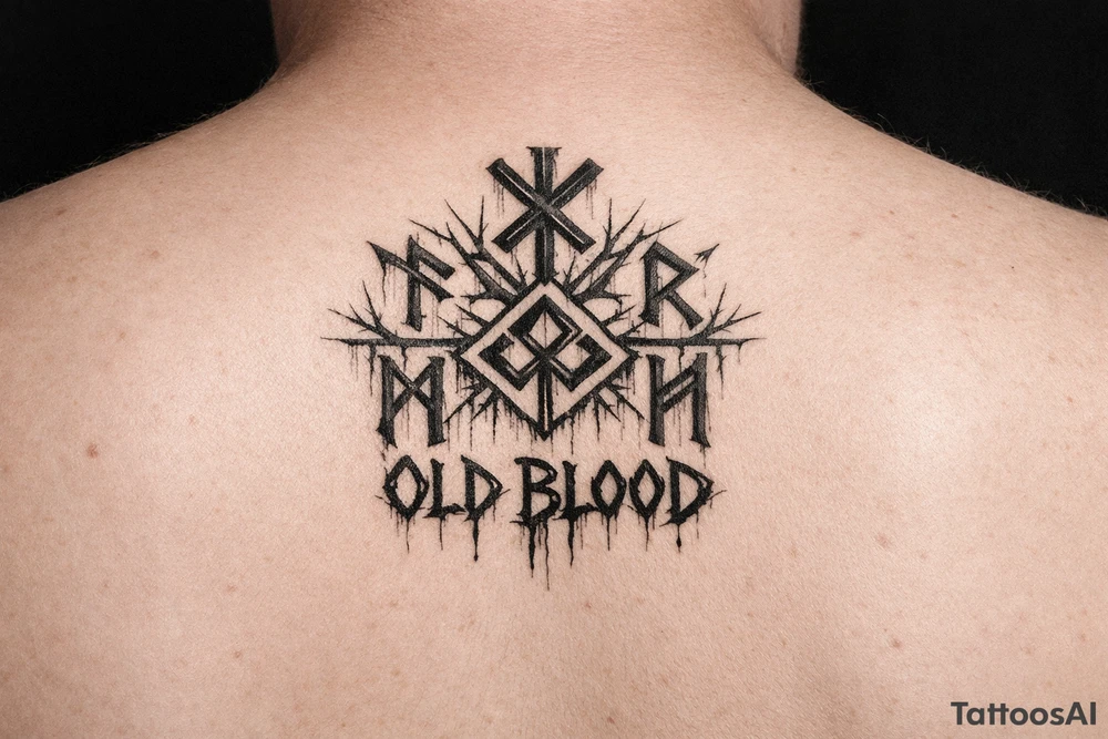 Slavic runes with old blood written tattoo idea