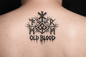 Slavic runes with old blood written tattoo idea
