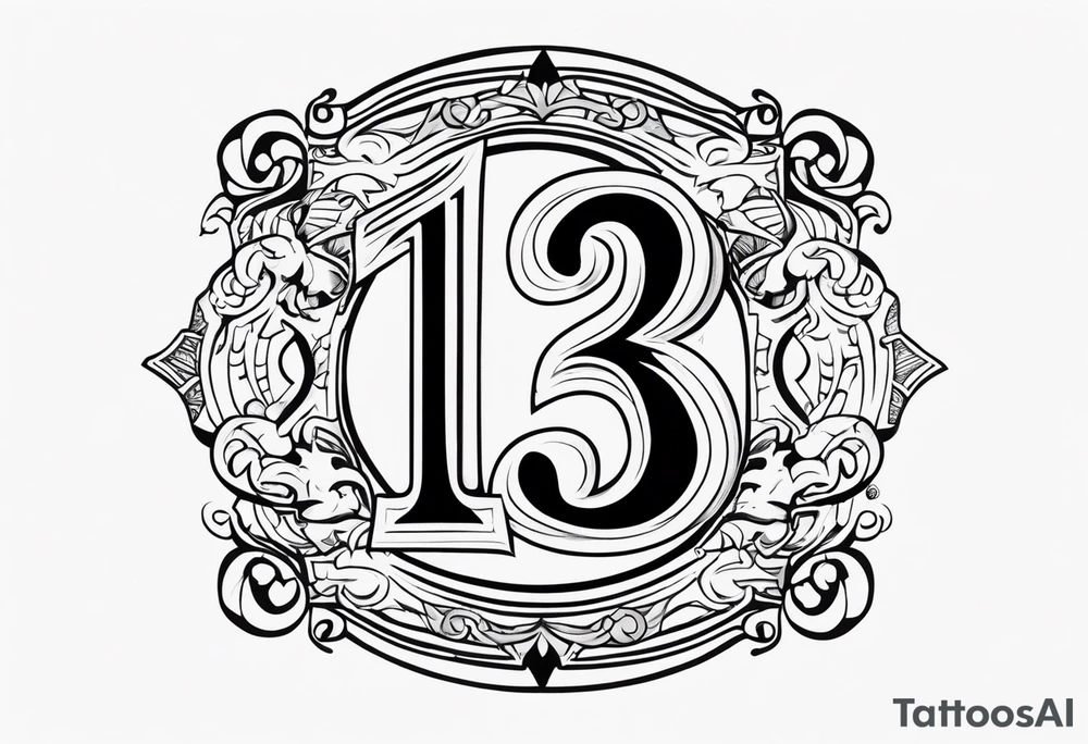 number "13" tattoo idea