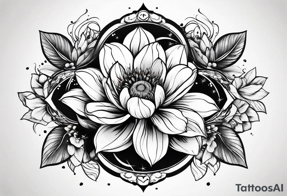 Planet flowers tattoo idea