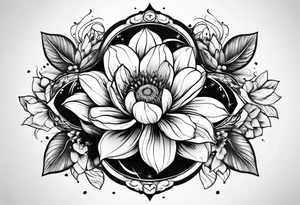 Planet flowers tattoo idea