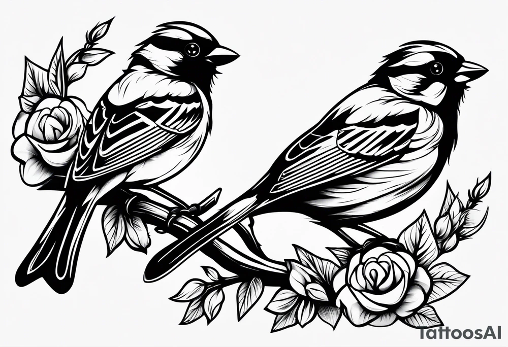 Anchor cross sparrow eye tattoo idea