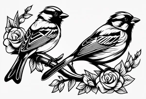Anchor cross sparrow eye tattoo idea