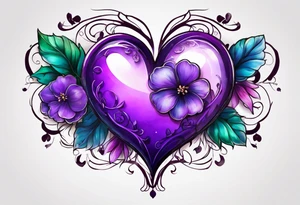Heart made with. Violet flowers tattoo idea