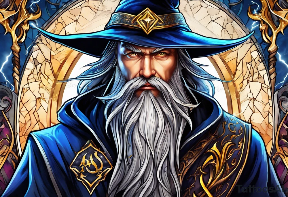 wizard with lightning tattoo idea