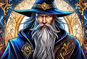 wizard with lightning tattoo idea
