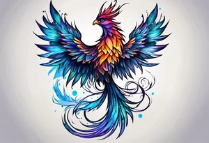 Phoenix flower tattoo idea