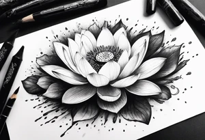 Lotus flower growing out of a pile of ashes tattoo idea