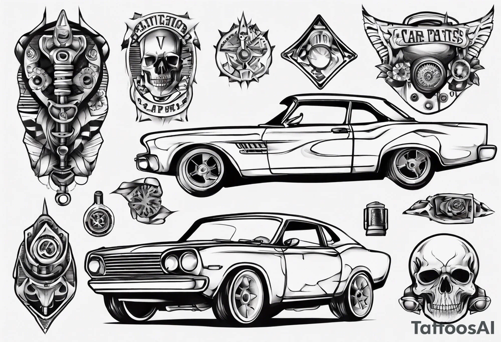 Car parts tattoo idea