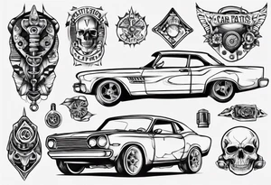 Car parts tattoo idea