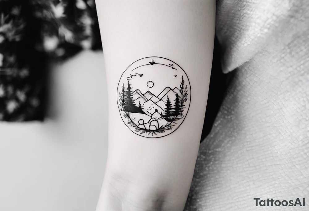 tiny tattoo for mother and children tattoo idea