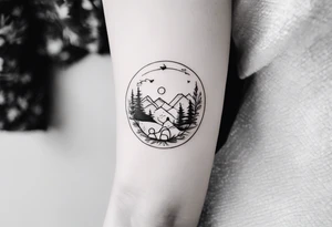 tiny tattoo for mother and children tattoo idea