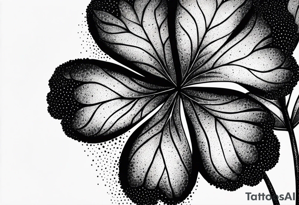 clover with leaf tattoo idea