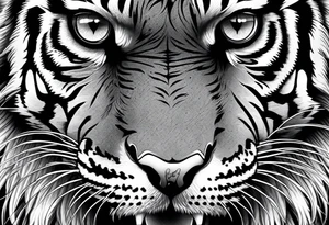 Tiger with owl eyes fighting tattoo idea