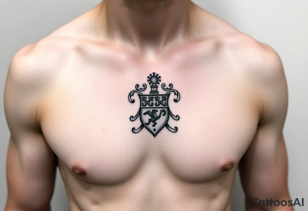 Irish family crest for Smith. Full chest tattoo tattoo idea