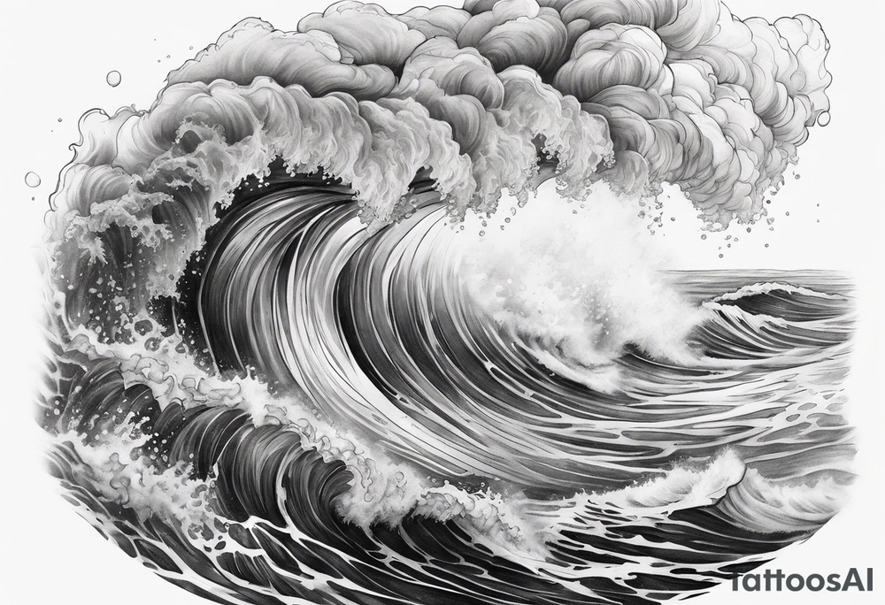 Powerful ocean tattoo idea