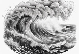 Powerful ocean tattoo idea