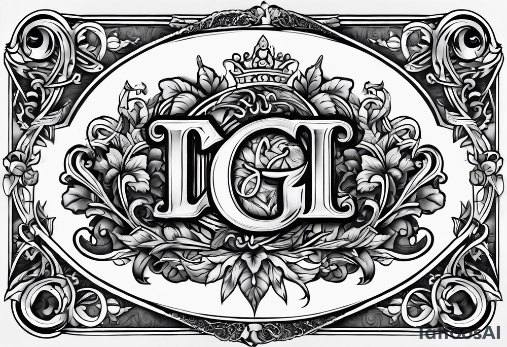 Coool image of initials “DgbIII” tattoo idea