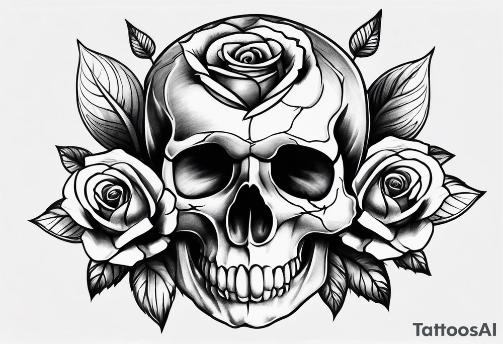 Watch skull roses tattoo idea