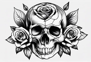 Watch skull roses tattoo idea