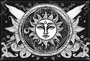 sun and moon tattoo idea