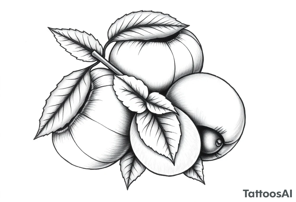 Three haselnuts with one leave tattoo idea