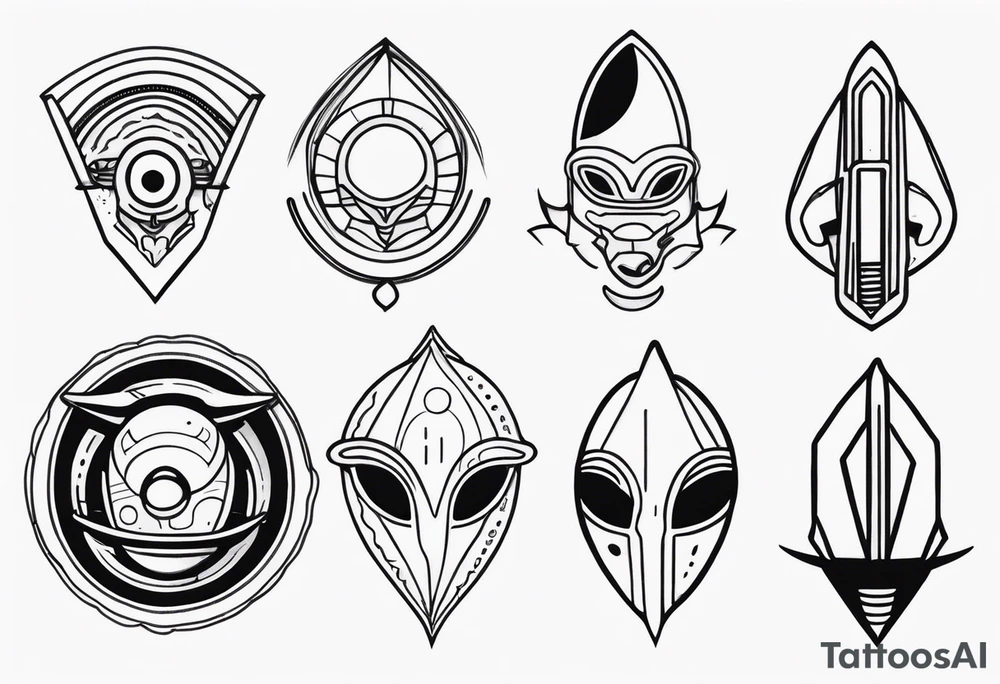 abstract tattoo about aliens tattoo idea