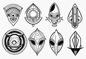 abstract tattoo about aliens tattoo idea