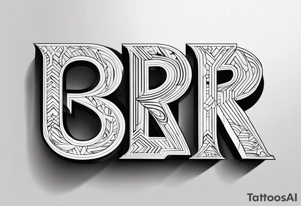 GR letters tattoo idea