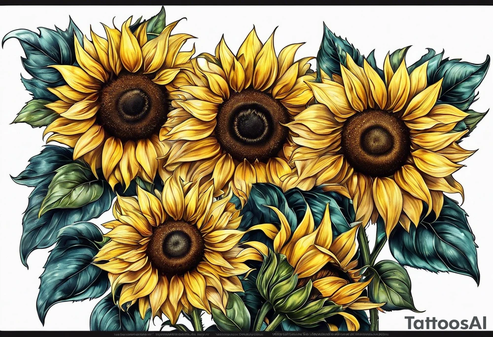 Sunflower for a male tattoo tattoo idea