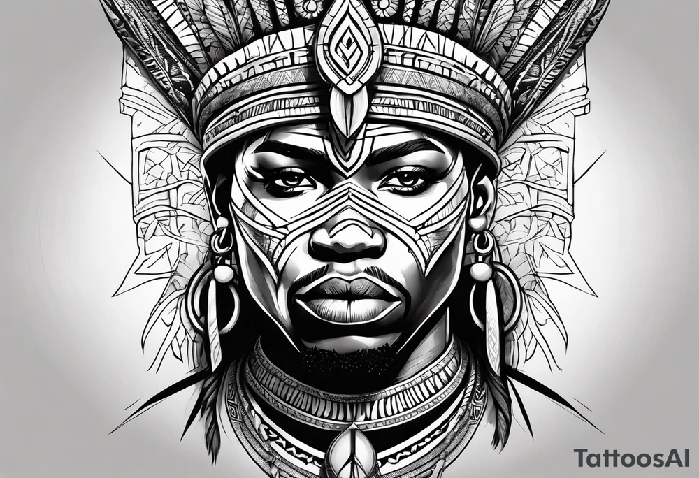 african, tribal, warrior tattoo idea