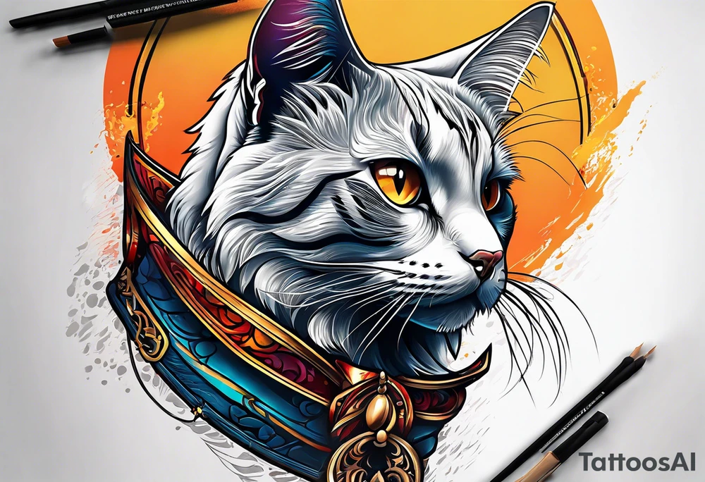 cat cat tattoo idea