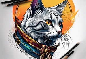 cat cat tattoo idea