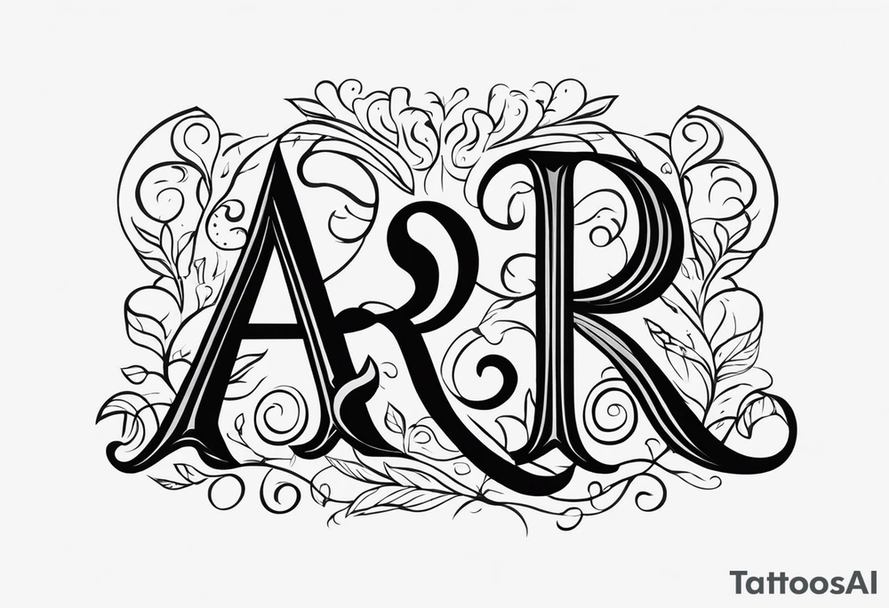 the letters A and R together tattoo idea