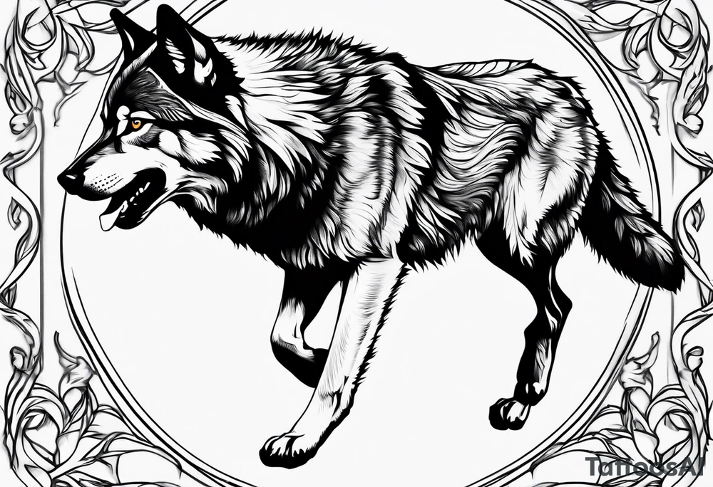 Alpha wolf tattoo idea