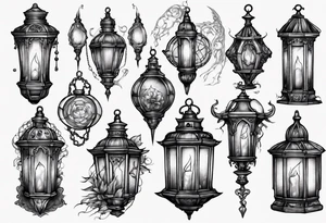Gothic lantern tattoo idea