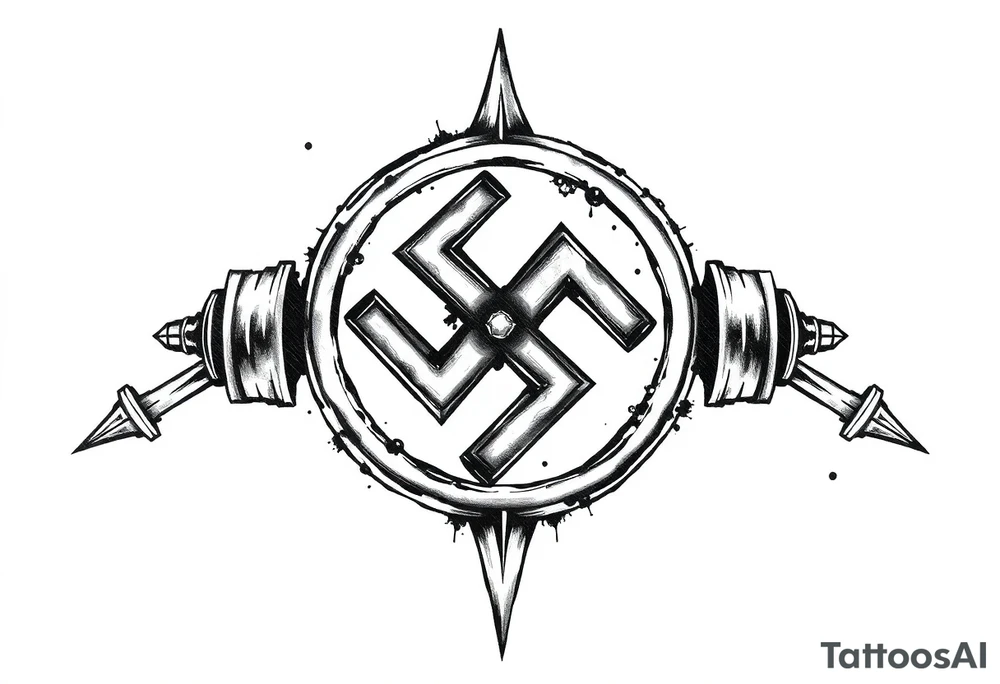 swastika tattoo with ss bolts tattoo idea