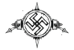 swastika tattoo with ss bolts tattoo idea