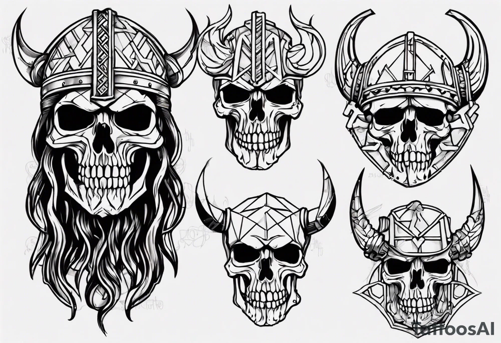 i want a tattoo of a big viking skeleton head tattoo idea