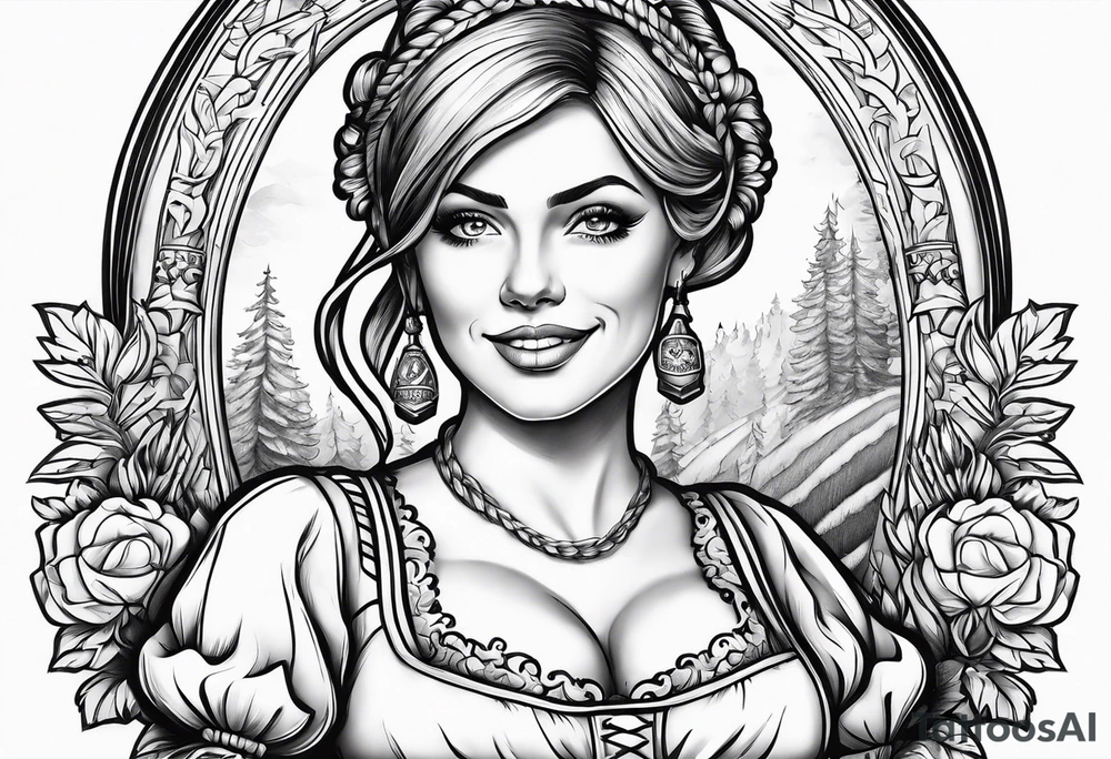 German beer maid tattoo idea