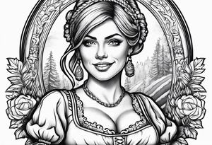 German beer maid tattoo idea